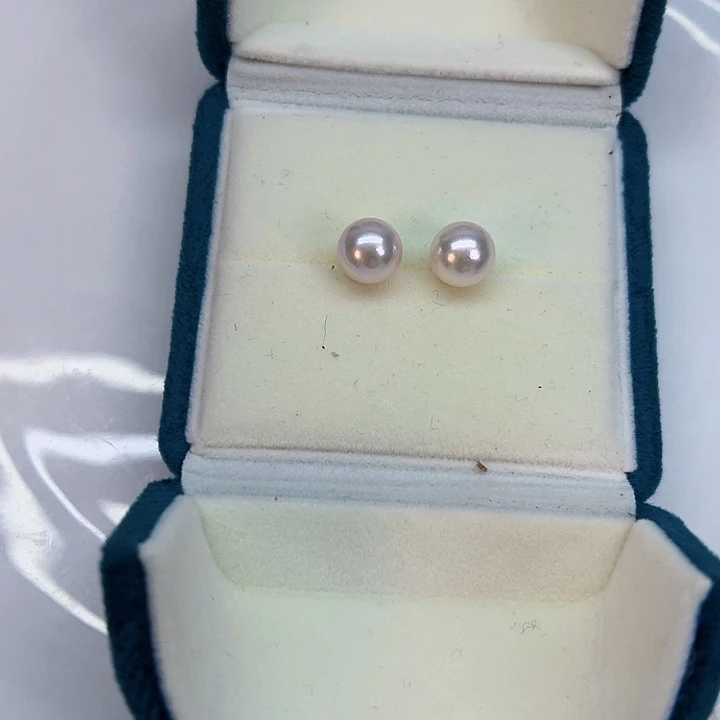 18K金镶嵌海水珍珠耳饰海水天女18k9.2mm