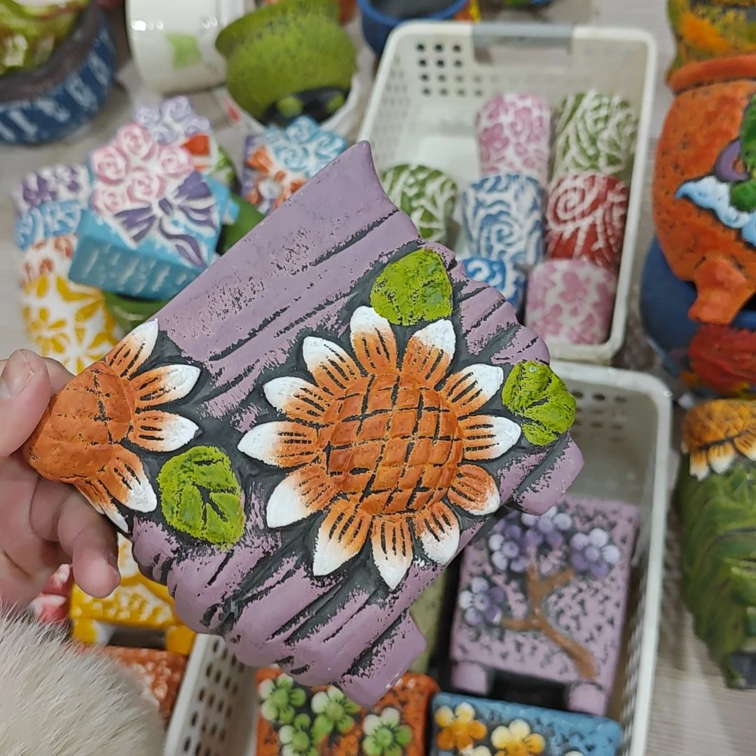 红陶吸水透气的白陶花盆凑满12发货