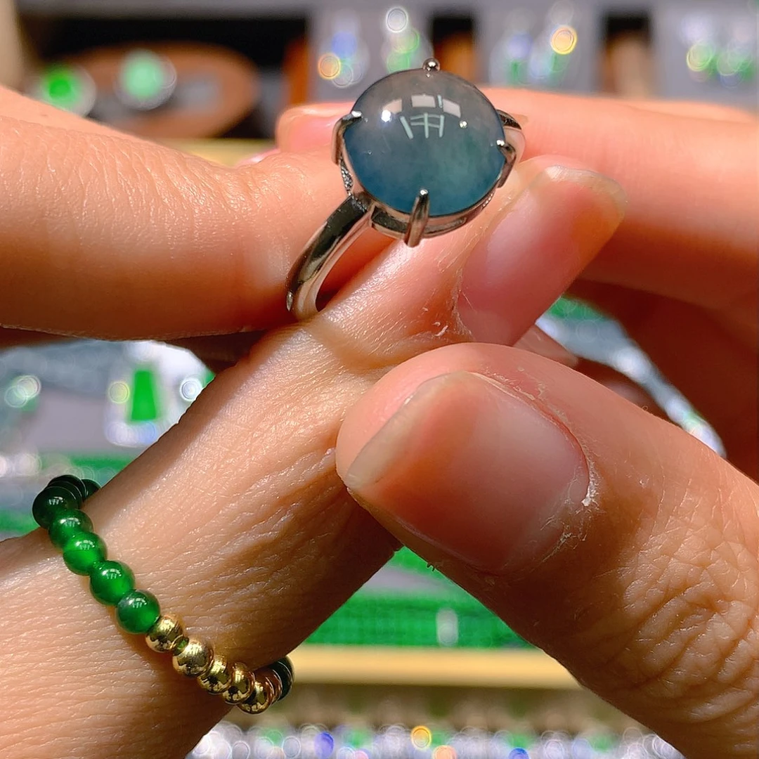 翡翠戒指未镶嵌天然翡翠