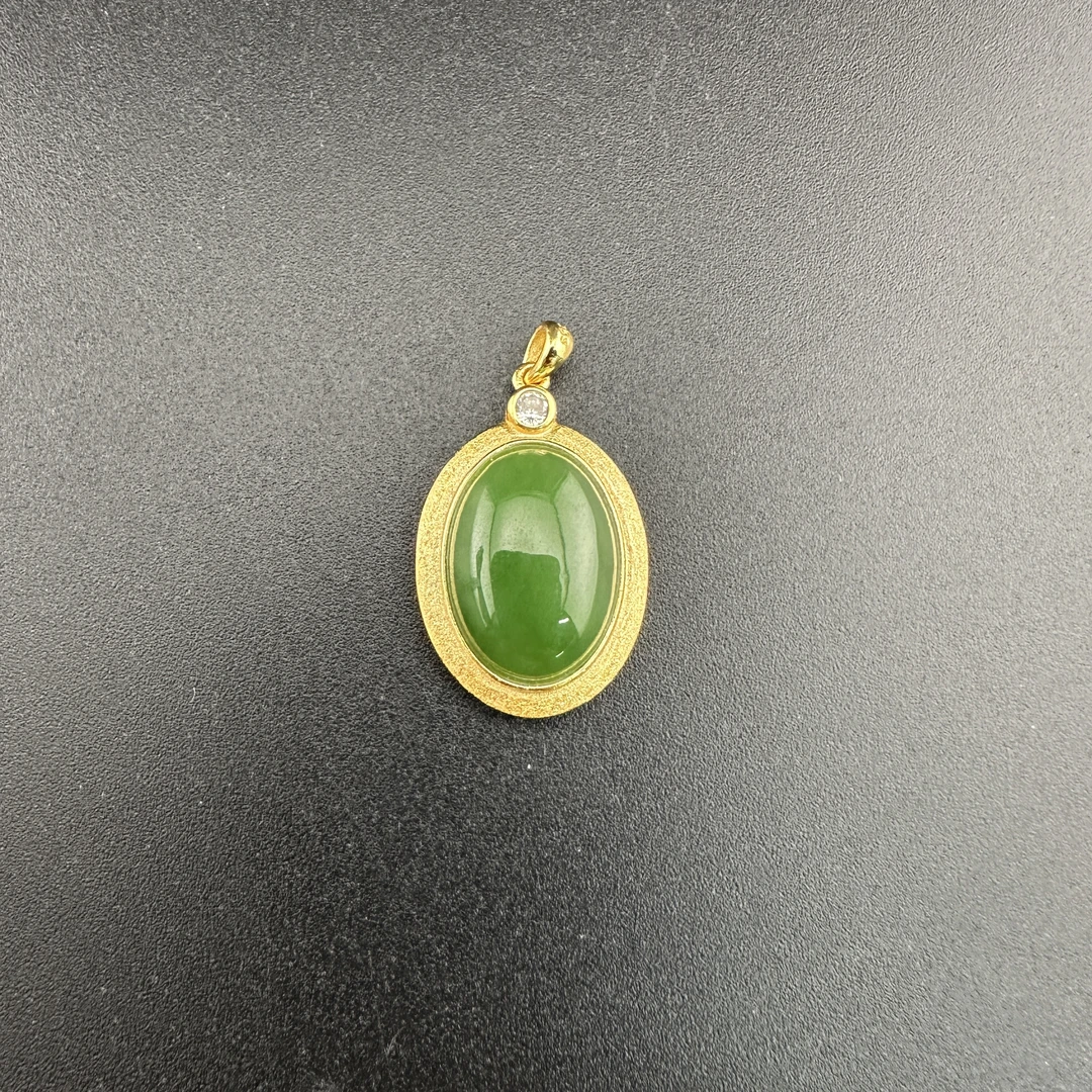 ZGY1128FYBJ标013S925碧玉蛋面吊坠多样性发货