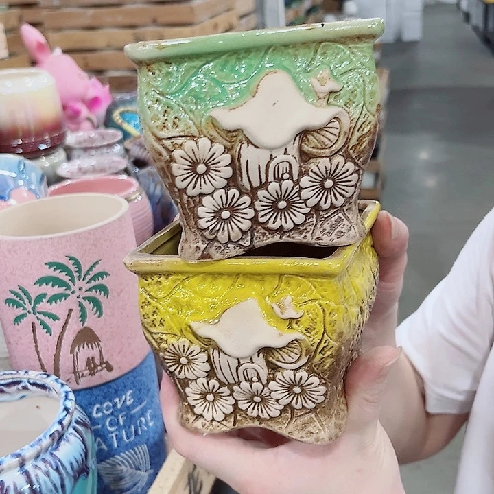 有孔.凑单10元陶瓷花盆发货！