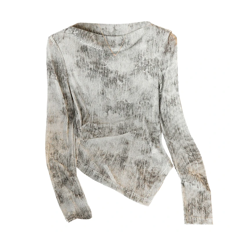 【品牌奥莱】她池2025春装新款女装修身一字领打底衫T51B0071EA