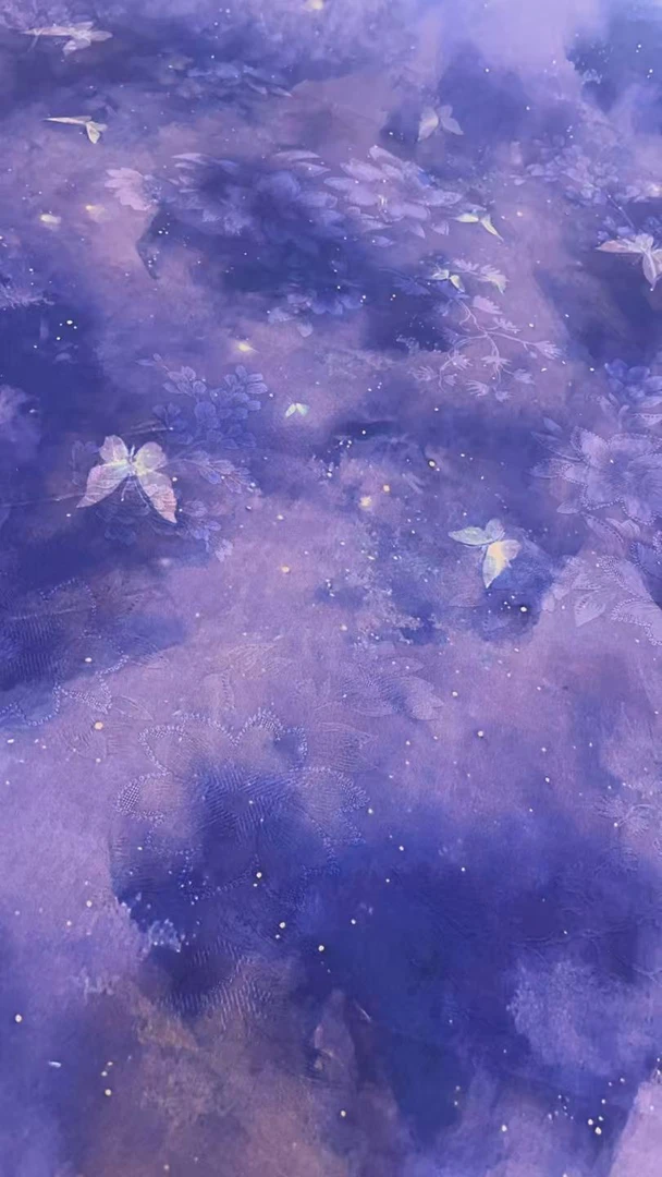 【星空蝴蝶】花罗香云纱28姆米100%桑蚕丝丝绸面料（开裁不退换）