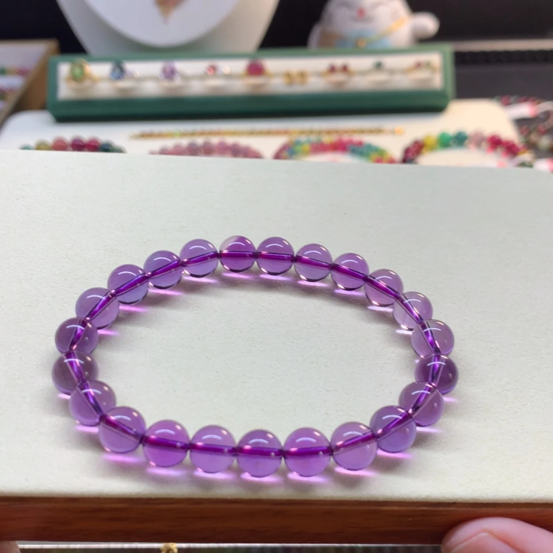 【闪购商品】紫晶手串未镶嵌巴西紫水晶8.5mm