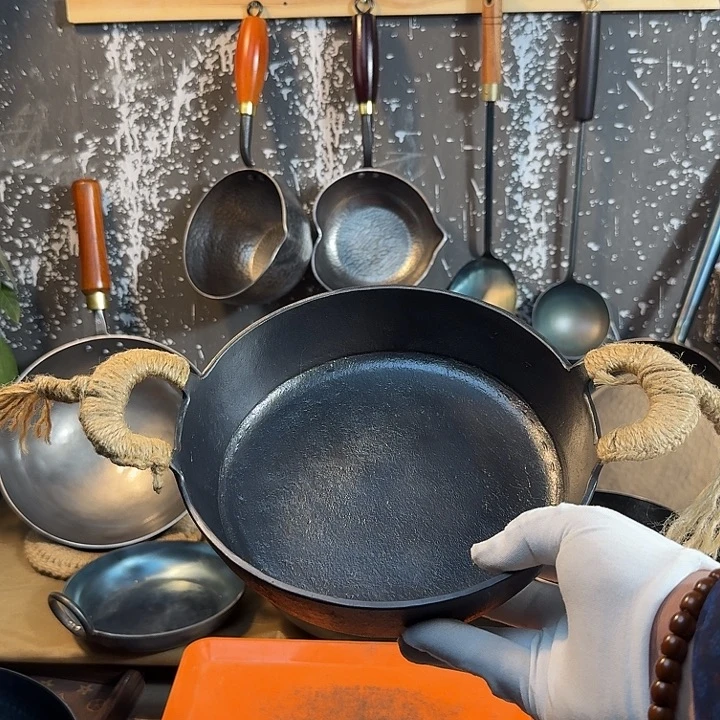 清***影清风铁铺22煎锅手工