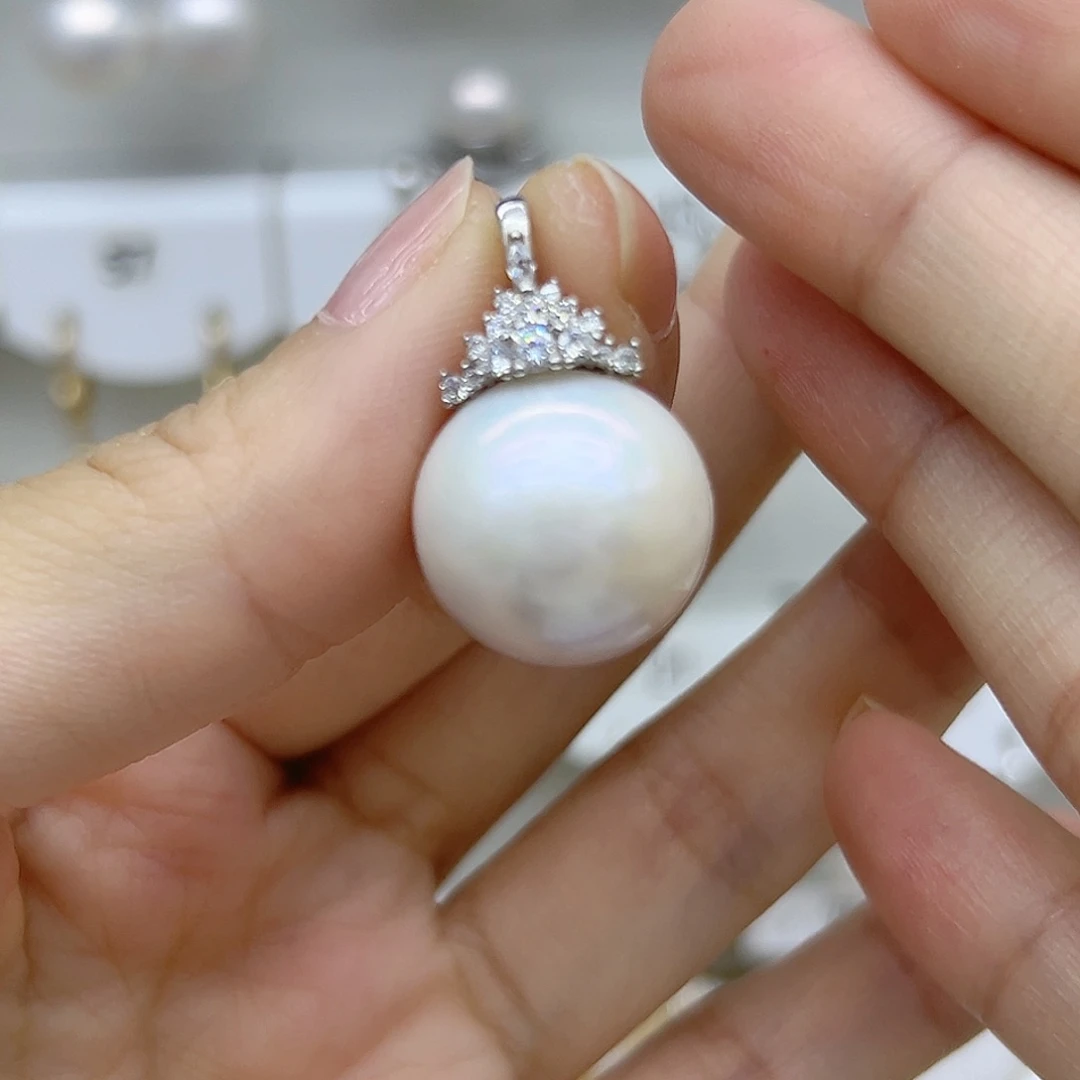 银S925镶嵌耳饰淡水珍珠紫**醉