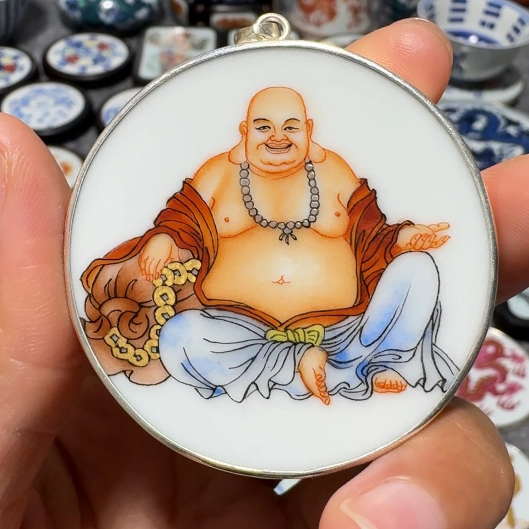 瓷片摄**抖弥勒佛挂件一个