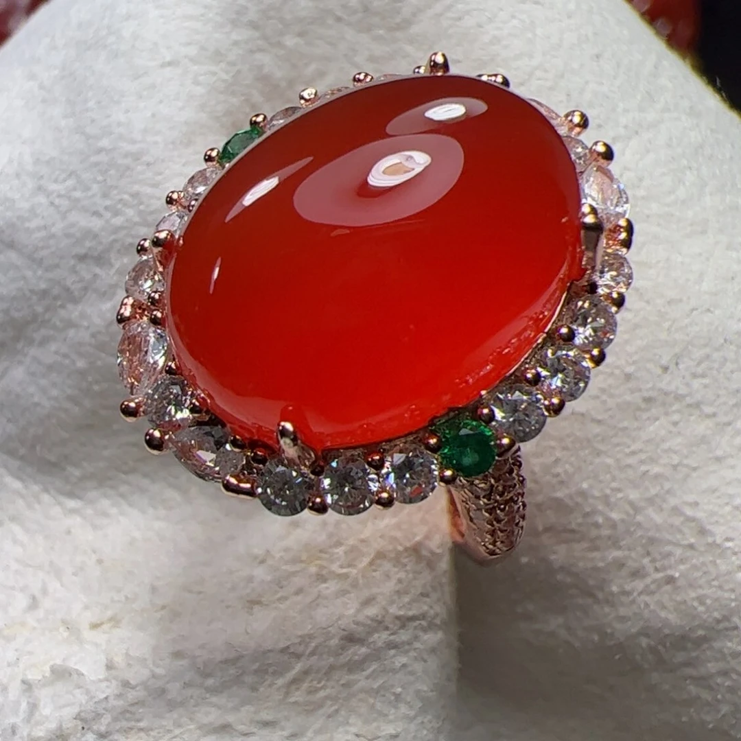 南红玛瑙戒指合金