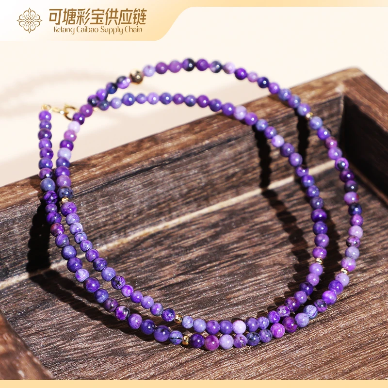 南非舒俱来 18K金 SS级粉紫 舒俱来项链 KTCB-3960-2