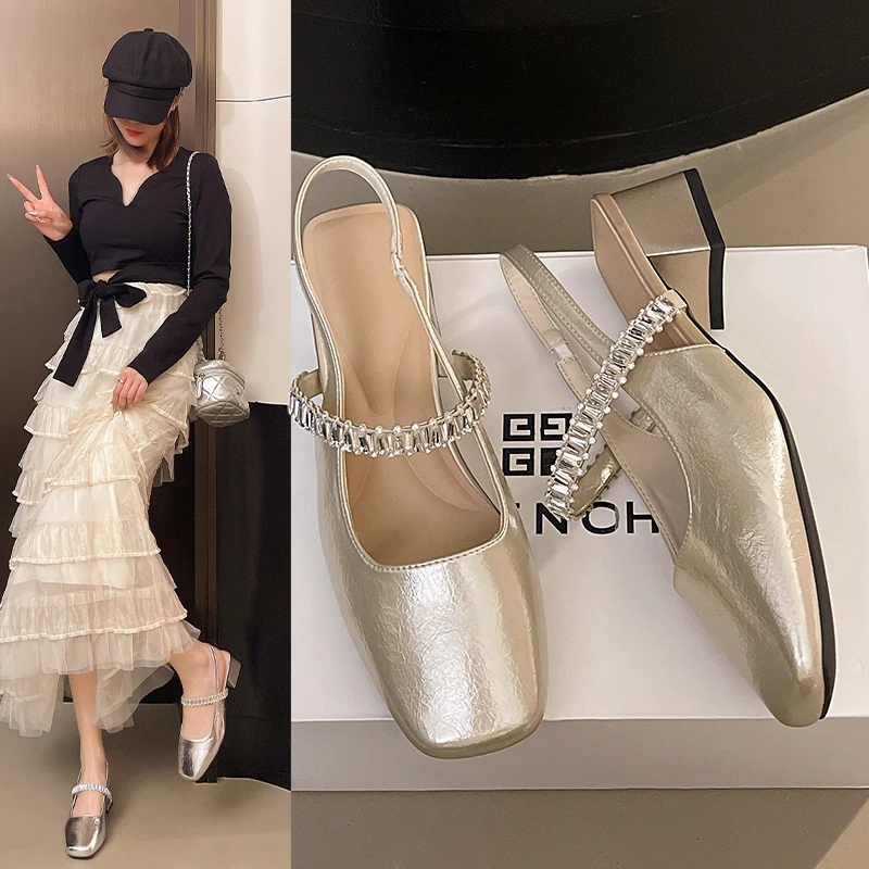 单鞋百搭夏季玛丽珍鞋粗跟平底浅口凉鞋时尚复古春季外穿春夏韩版