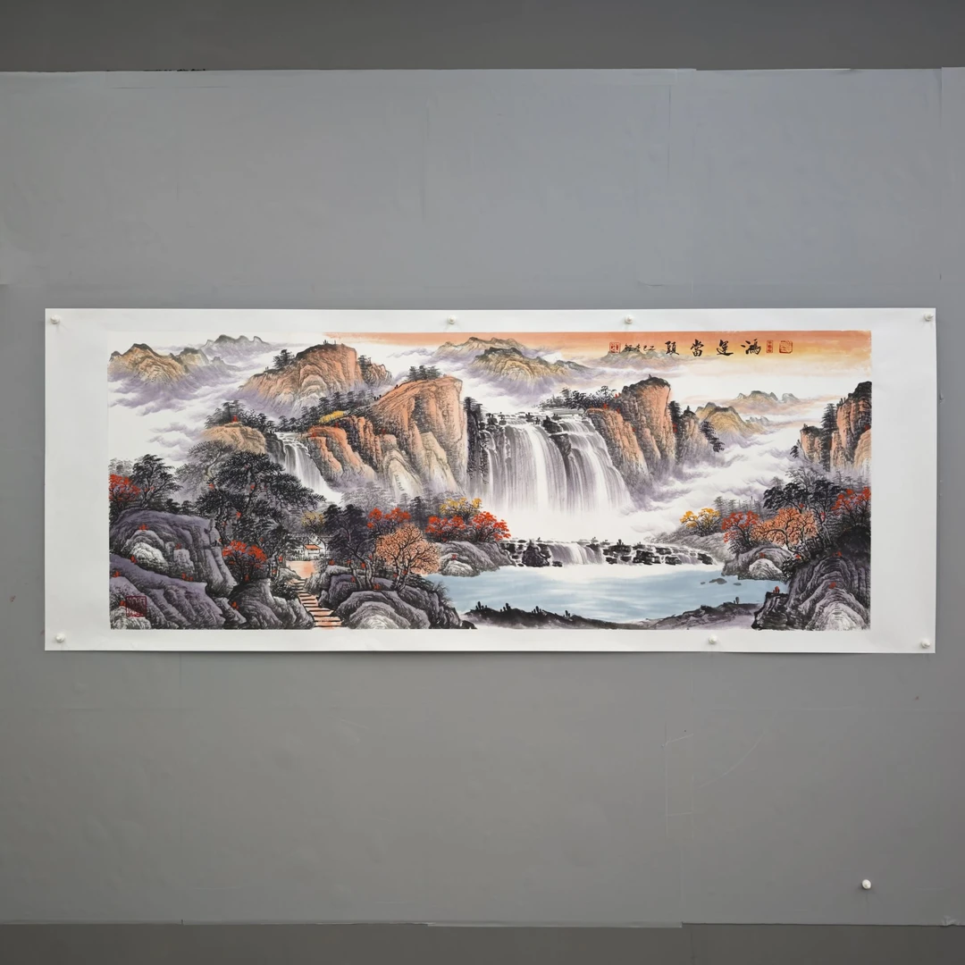 锦煌专属/李鲤手绘/鸿运当头/画芯180*70/十二平尺YT