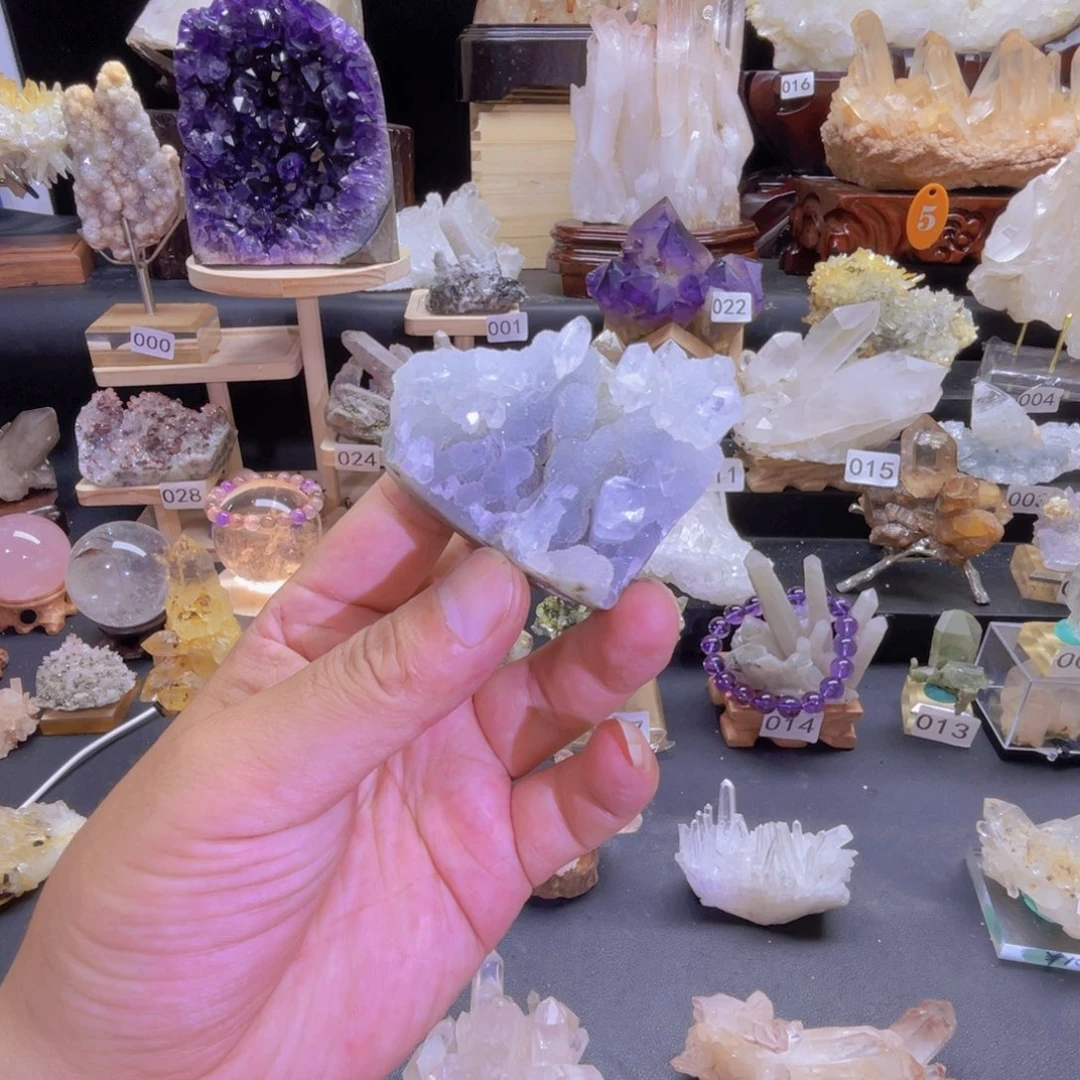 石材鱼眼水晶个人收藏家居装饰摆件