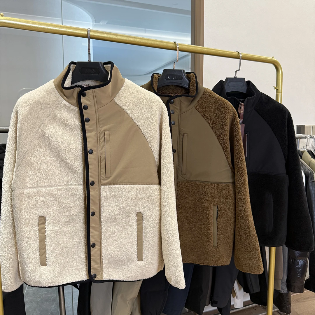 意式轻奢！秋冬仿皮毛一体羊羔绒情侣厚款时尚休闲立领保暖外套男
