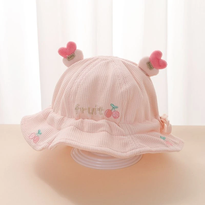 婴儿帽子宝宝渔夫帽可调节儿童帽子秋冬幼儿遮阳帽男女童帽洋气