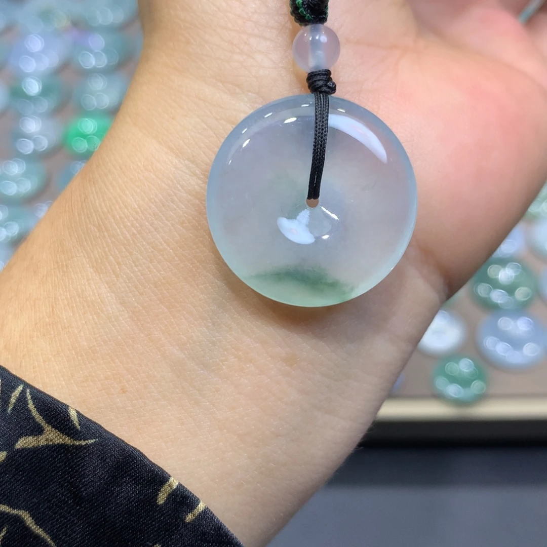 翡翠未镶嵌颈饰平安扣24.1*5.4