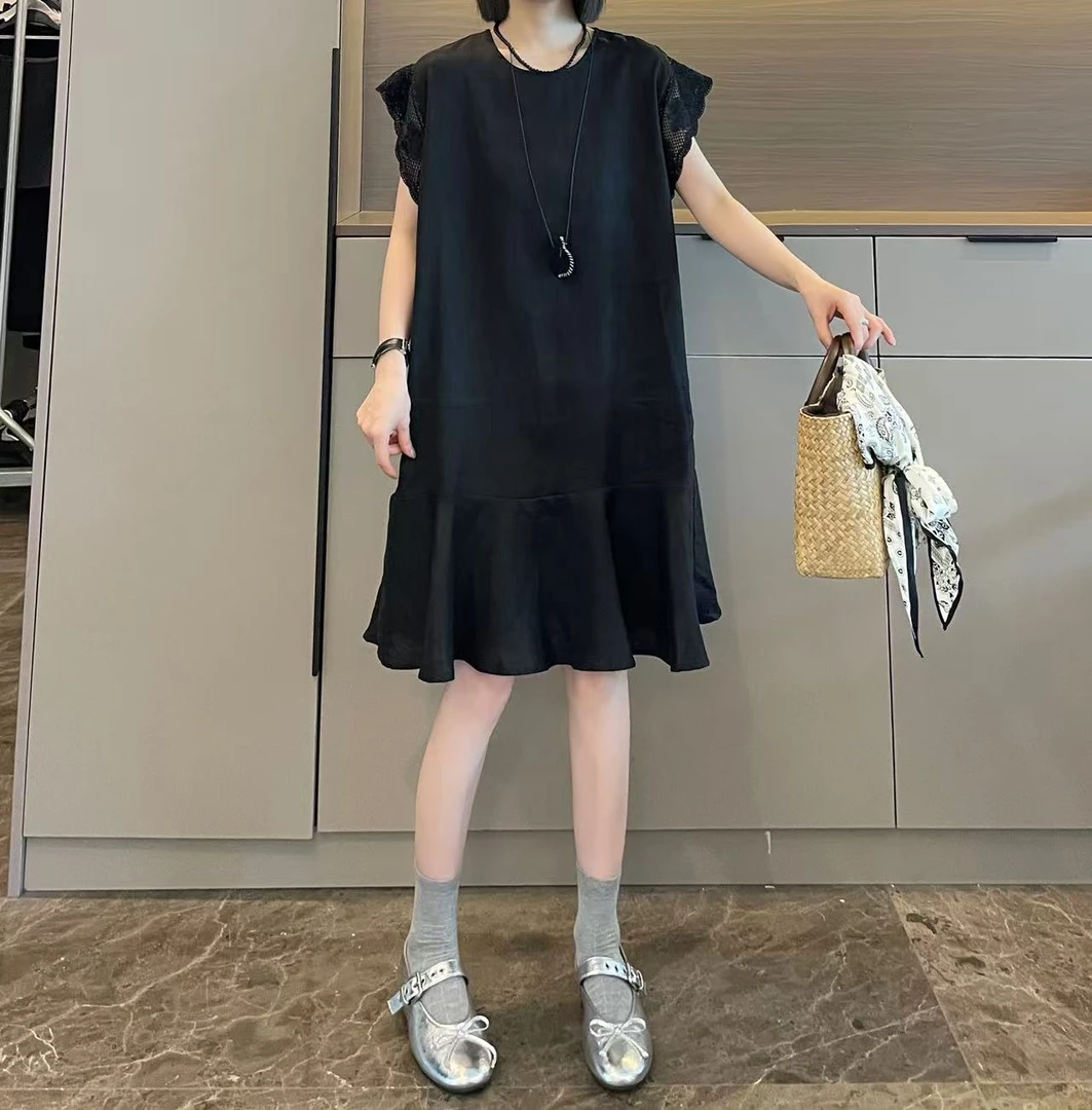 米可/MK-2266ZJ【小飞袖亚麻连衣裙】时尚休闲气质夏季新款连衣裙