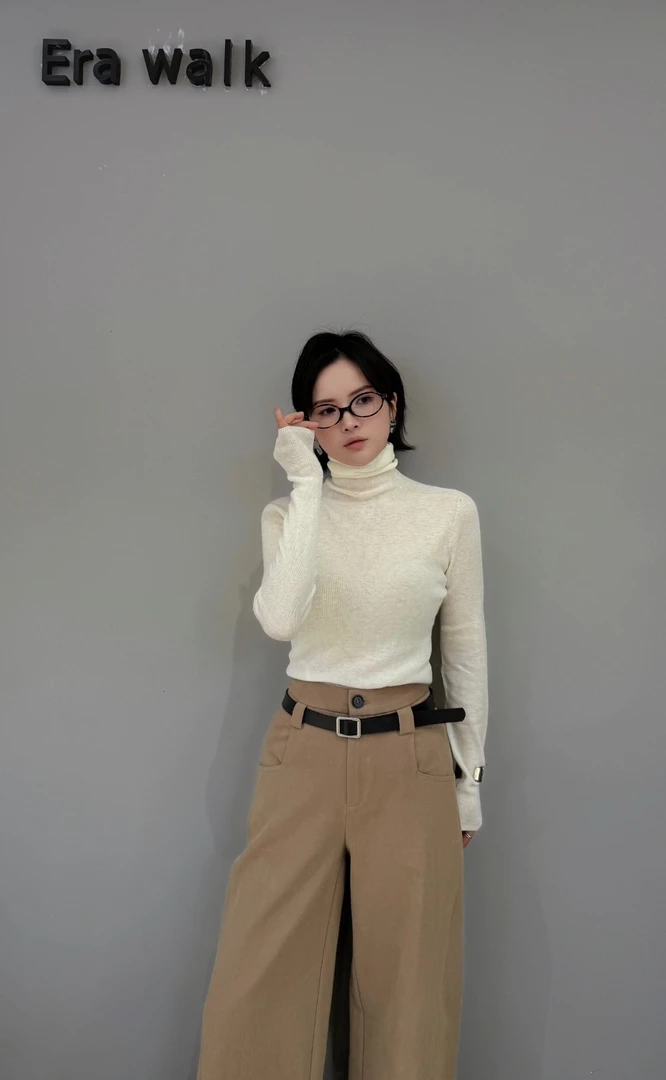 高领羊绒半高领打底衫女