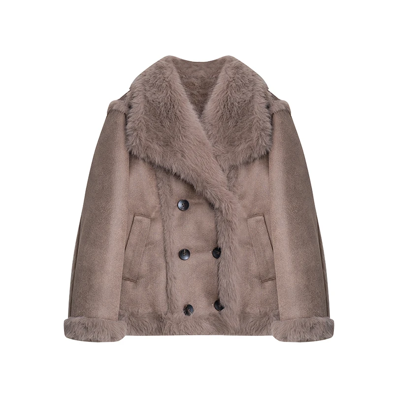 【私人高定】减龄毛毛大翻领时尚百搭短款外套A2807