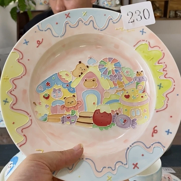 瓷片景德镇釉下彩手绘