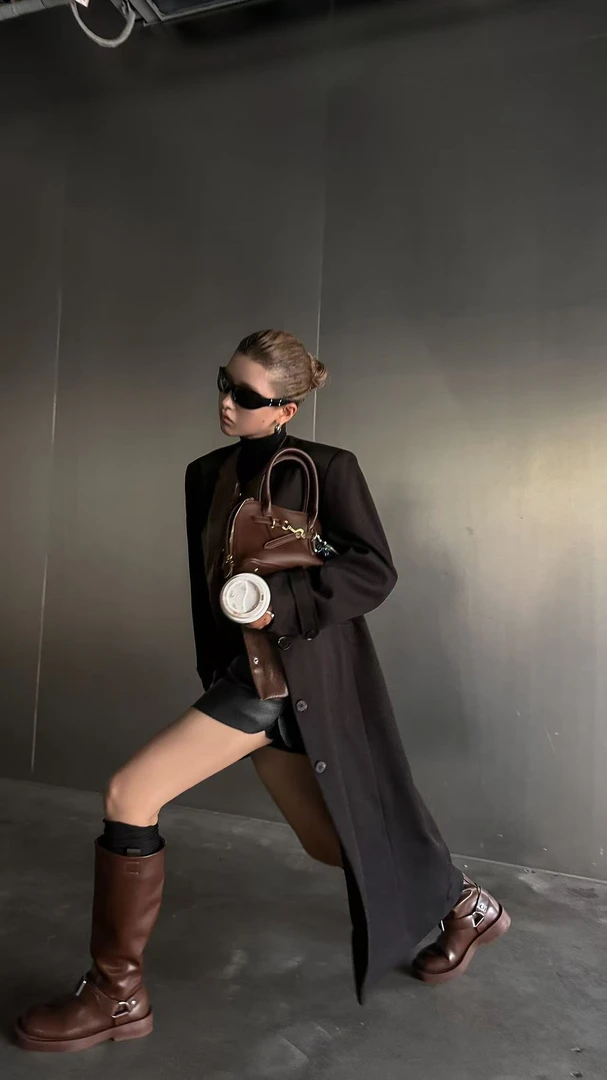 【NO退NO换】鑫燃KIKI 时尚复古高级感皮带扣时装靴 3196 SG