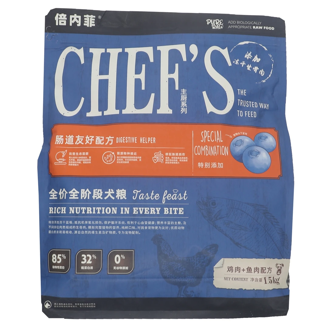 倍内菲主厨全价全阶段犬粮鸡肉+鱼肉配方1.5kg