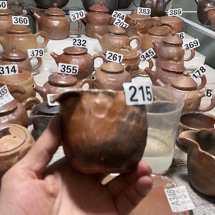 纯手工捏制柴烧茶具