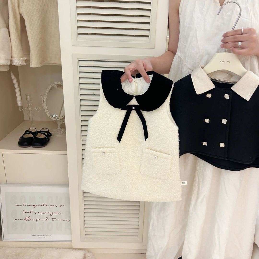 【现】新年小香风背心裙秋冬新款礼服裙女童宝宝冬季生日裙子潮