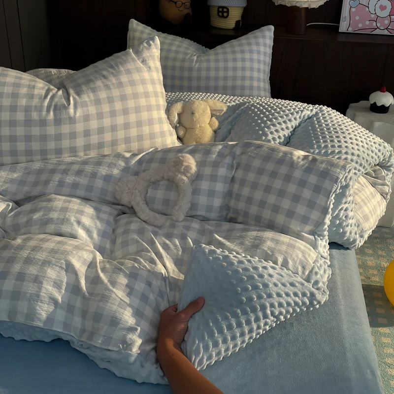 云感纱豆豆绒单被套床上用品家用款秋冬亲肤被子罩卧室单双人被罩