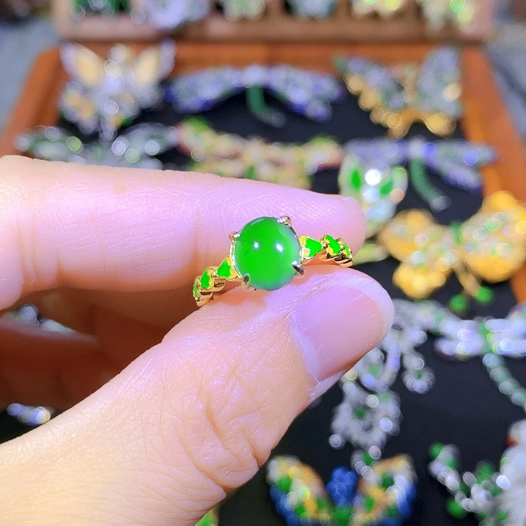 吊坠(不含链)银S925镶嵌翡翠