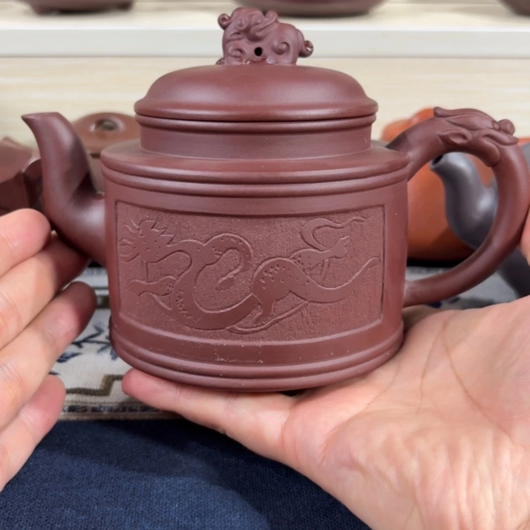 茶壶紫砂半手工460cc原矿紫泥壶2021年作品