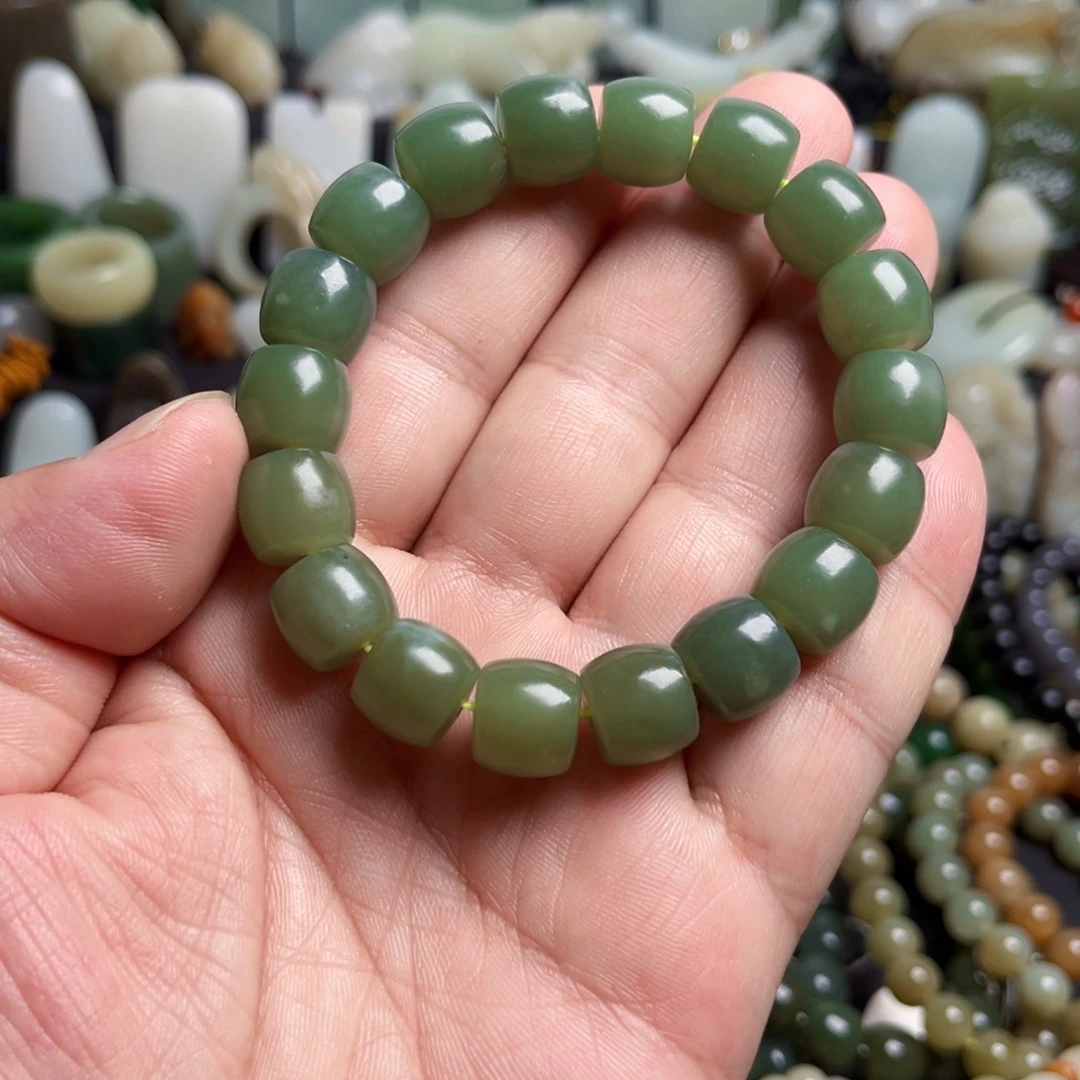 和田玉未镶嵌套链和田玉直切卡12手串