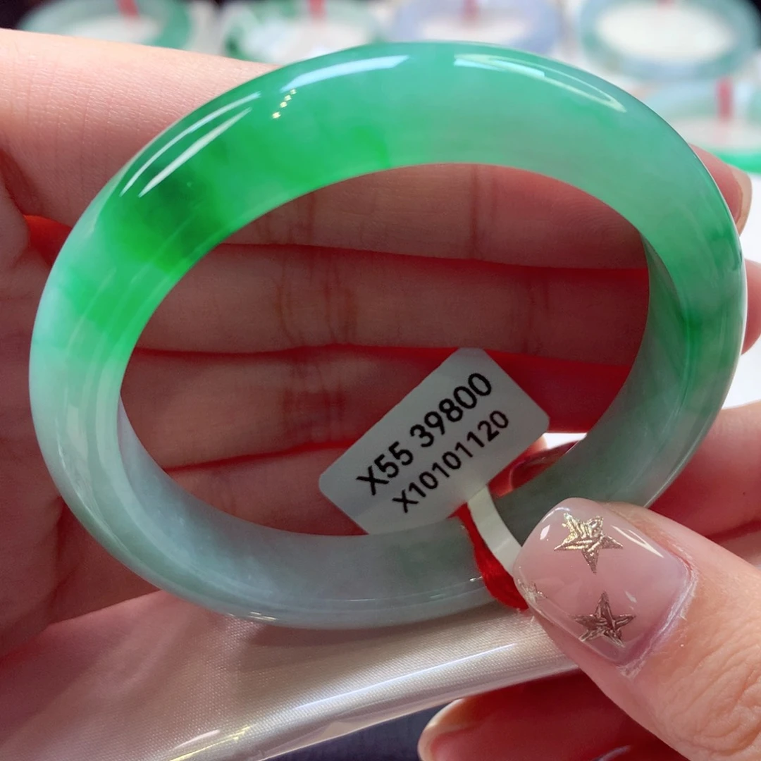 未镶嵌手镯翡翠44号正圈77