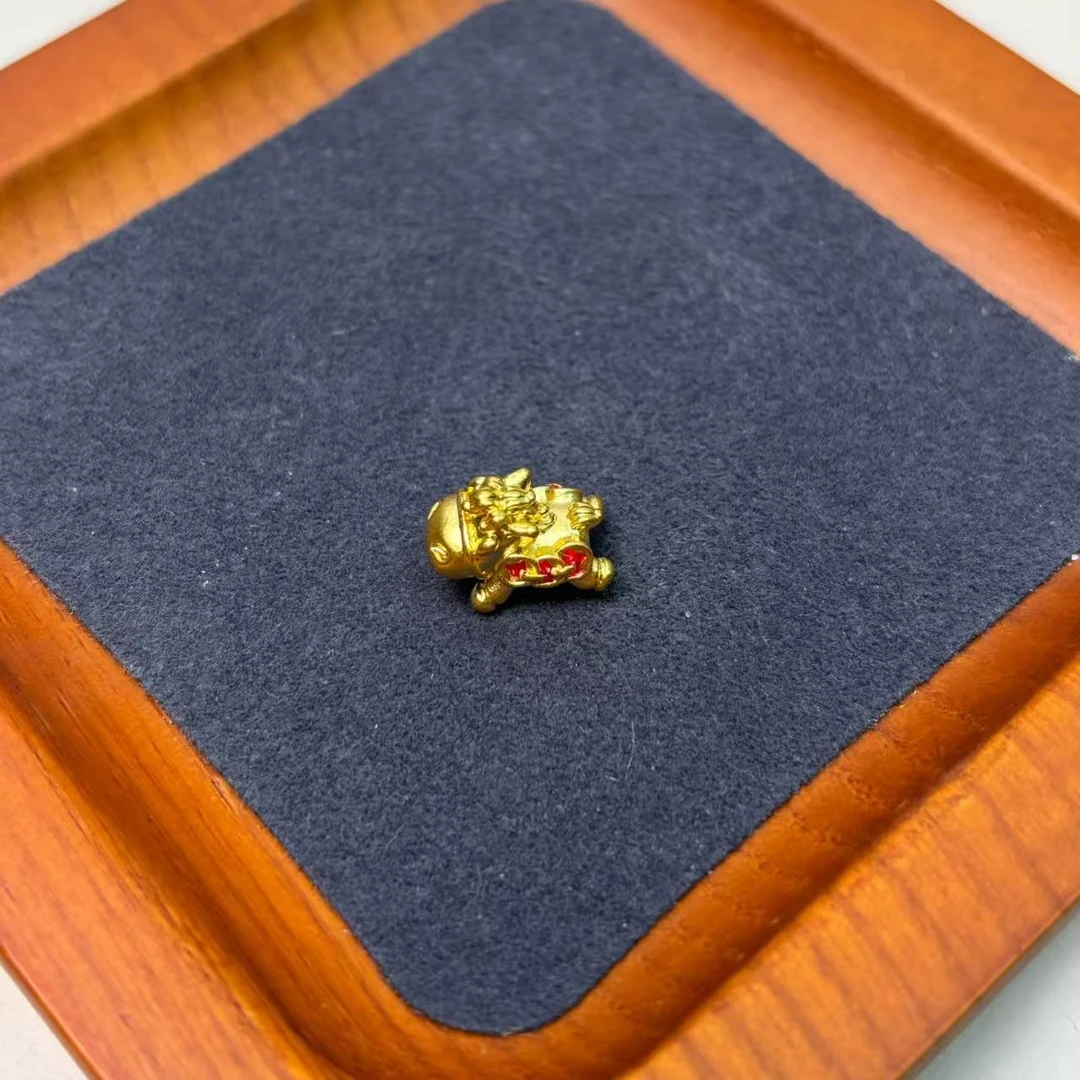 足金999珐琅钱币通孔小马 配件WH1440