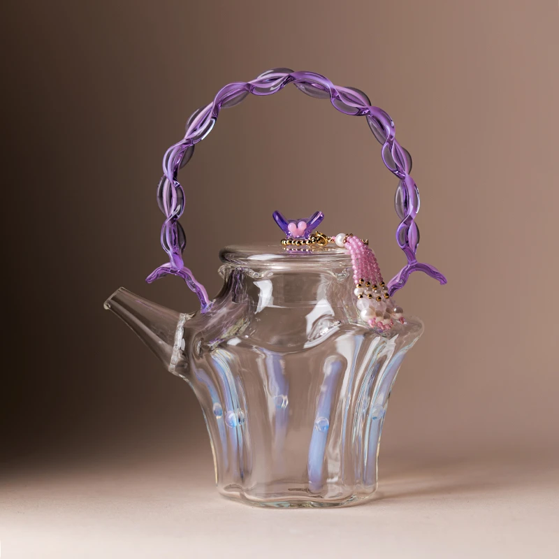 JYBL0073 晶焱-幽梦提梁壶玻璃壶煮水壶紫色