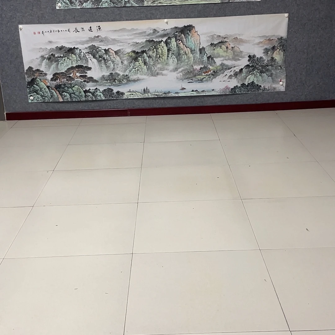 那***年国画八尺对开画芯 捡漏