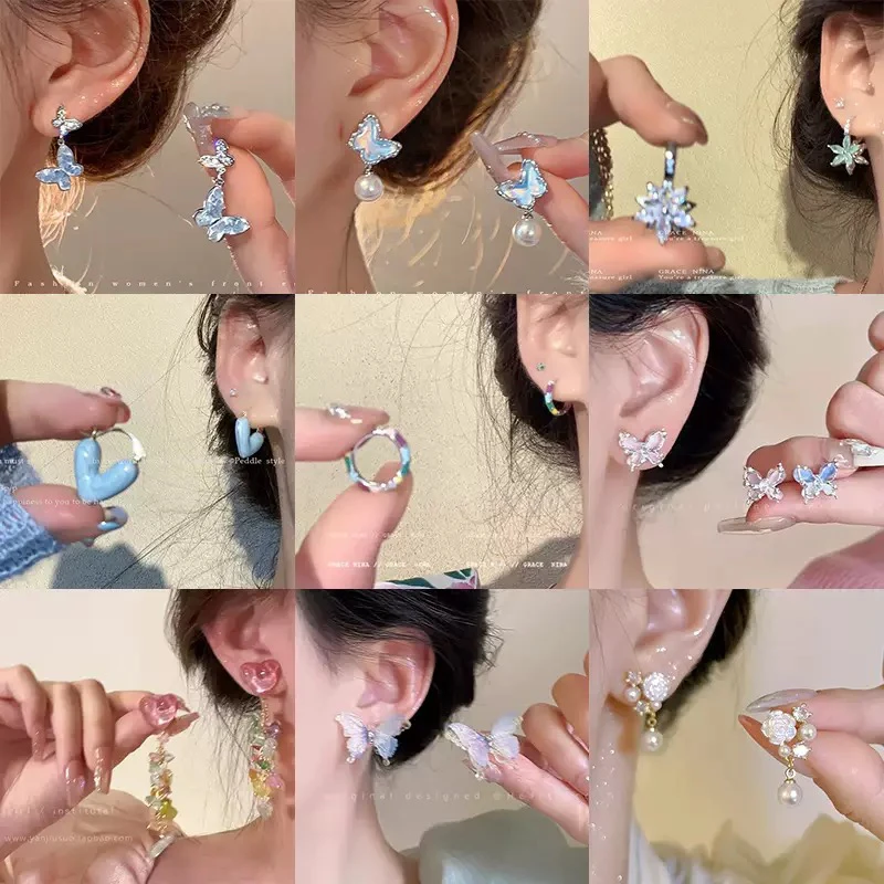 铜合金锆石耳饰 耳饰对对碰，清台加三