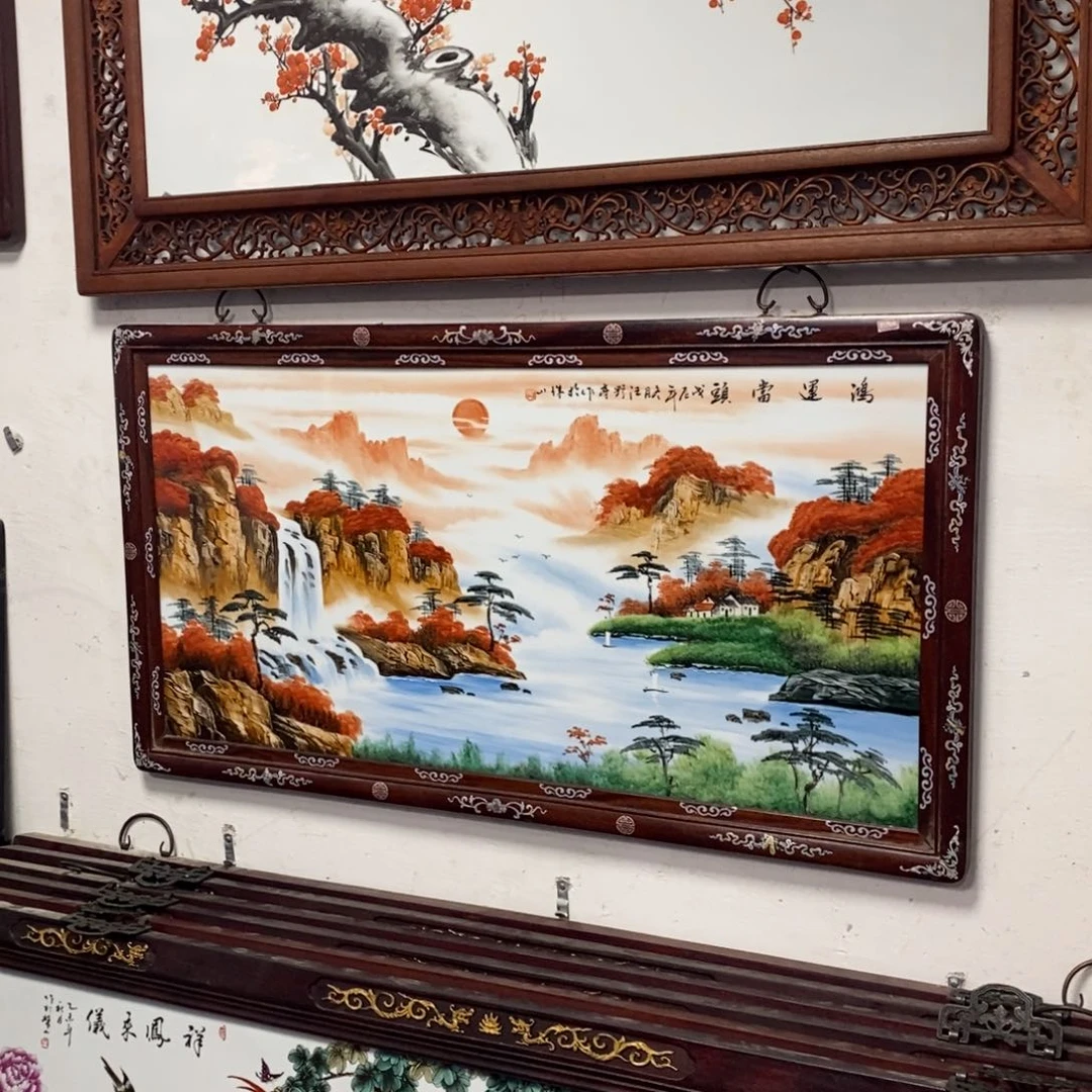 瓷片1.2*66*1景德镇瓷板画柴窑烧制