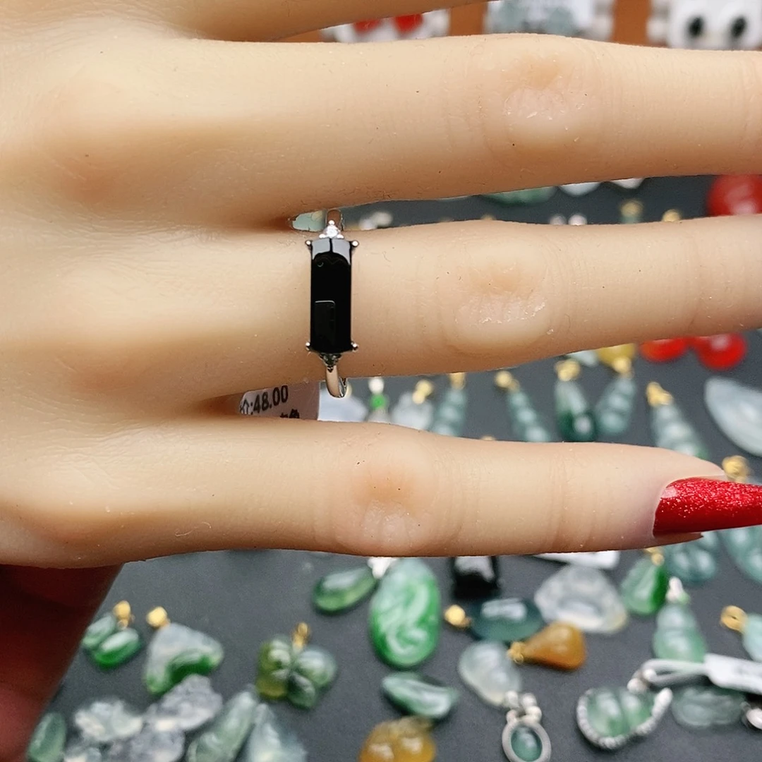 翡翠戒指银S925镶嵌k****a戒指