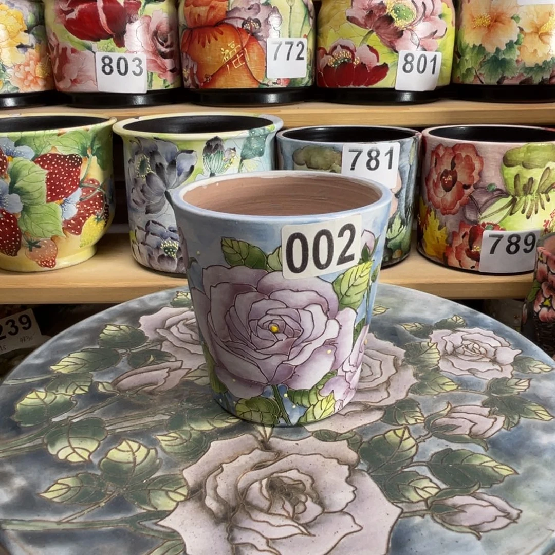 景德镇手绘多肉花盆002