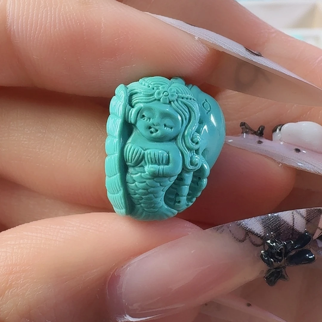 绿松石未镶嵌吊坠(不含链)美人鱼