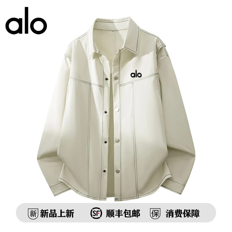 alo潮牌 美式工装秋季休闲气质翻领长袖衬衫男装宽松时尚百搭衬衣