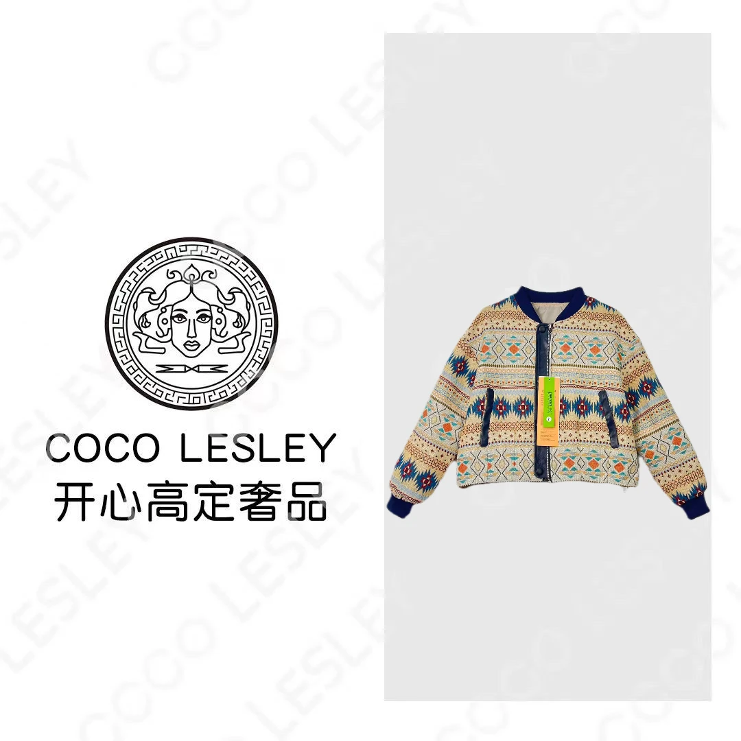 【COCO LESLEY】条纹图腾刺绣棒球服夹克设计师百搭外套女