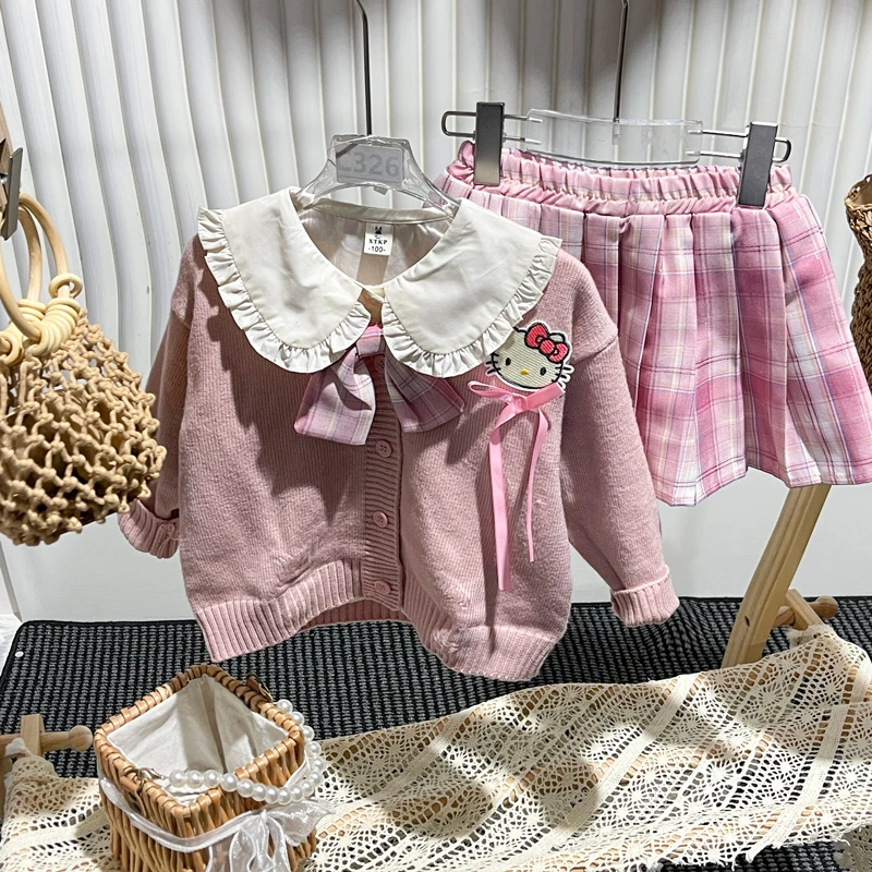 春季半身裙薄款洋气套头裙子套装女童学院风百褶春季常规女