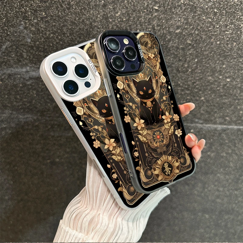 招财猫高级感适用苹果17/华为Pura80/OPPO/vivo/小米彩银手机壳
