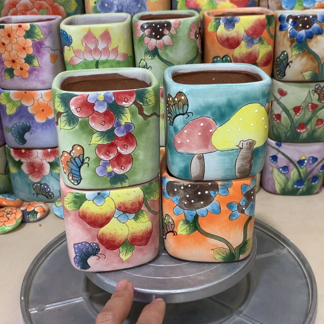 福利花盆，手绘花盆