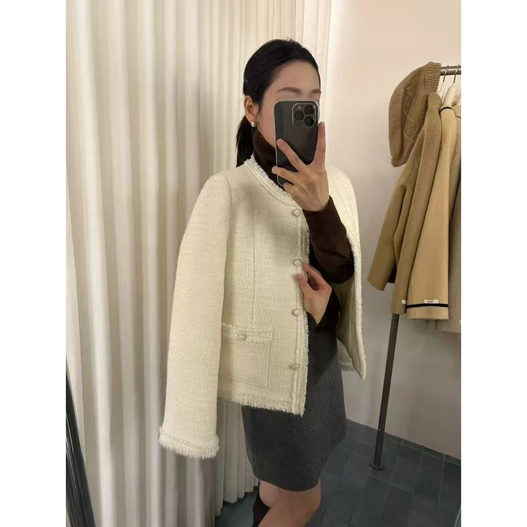 L-23873#FU#『40%羊毛』韩系千金风气质羊毛小香风外套（福利）