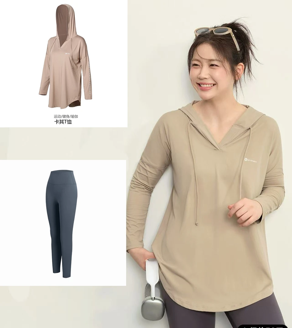 大码胖妹妹健身瑜伽服宽松中长款遮臀显瘦户外网球运动速干套装