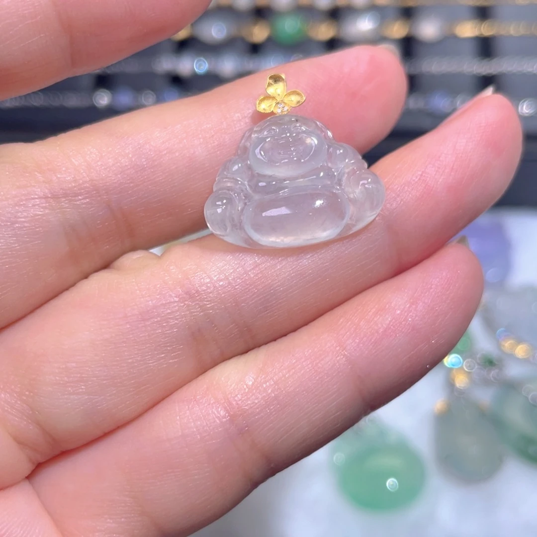 颈饰18K金镶嵌翡翠翡翠