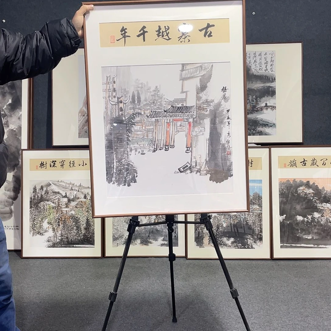 国画手绘画作品带框发货
