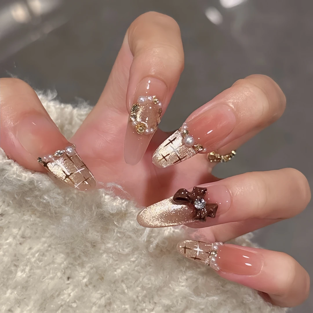 现货【可可小香】时尚清新纯欲高级感成品美甲穿戴式手工穿戴甲